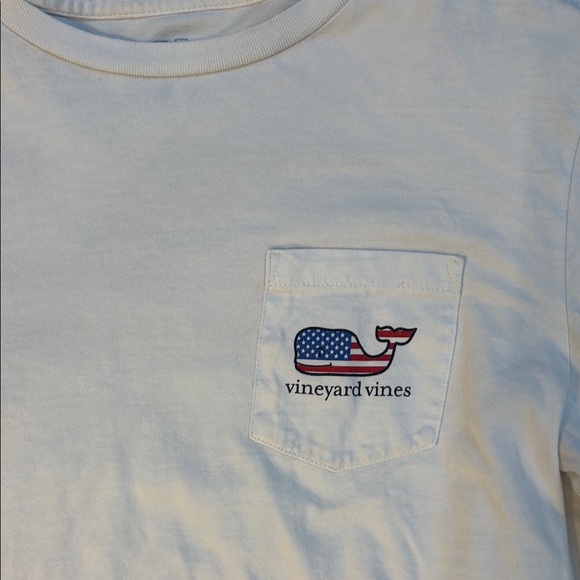 Boys Vineyard Vines American Flag White Long Sleeve Kids Tee. Size M (12-14) - Picture 2 of 9